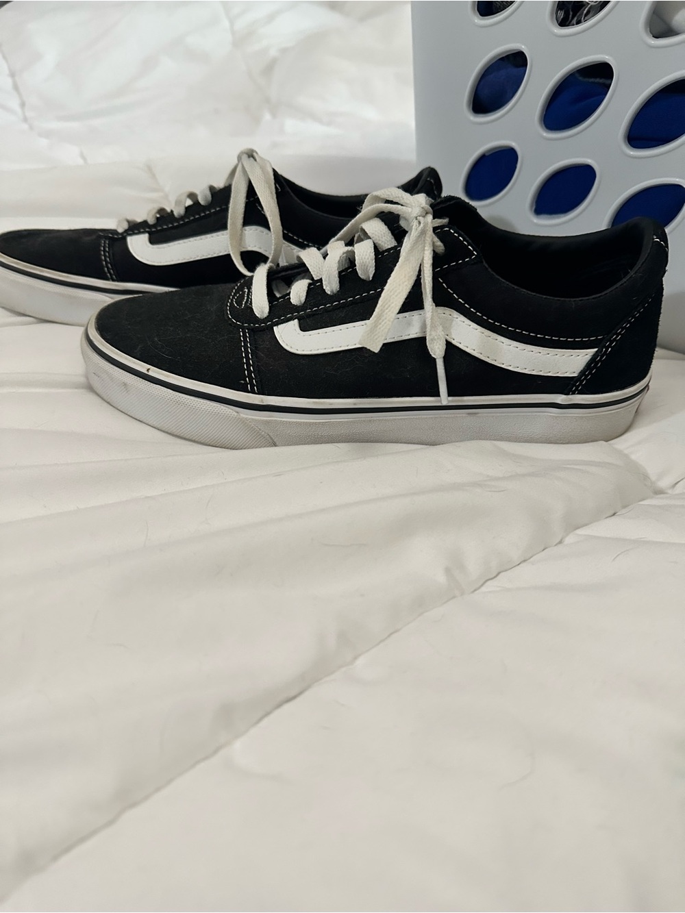 Vans Black and White Low-Top Kids Sneakers